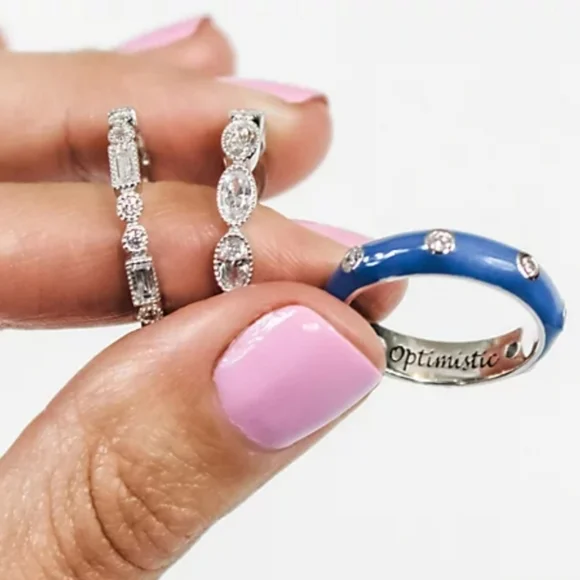 Set of 3 Affirmation Stackable Rings - Picture 2 of 8